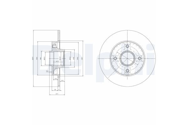 Fren Disk Ayna Arka Sağ ve Sol Citroen C3 Picasso (12.2008->)  DELPHI BG9022RSC