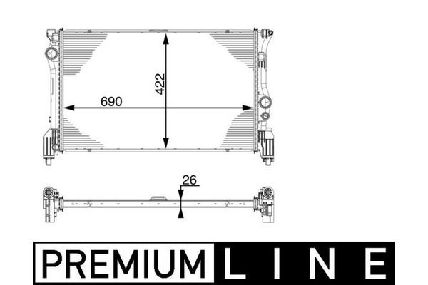 Su Radyatörü  Mercedes V -Sınıfı (447)(03.2014->)  MAHLE CR 931 000P