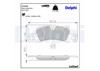 Fren Disk Balata Arka DELPHI LP3546  LP3546 95835293971 95835293972