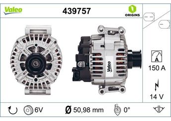 Alternatör  VALEO 439757  A0009060501 9060501 0009060501 90605010080 00090605010080 A00090605010080