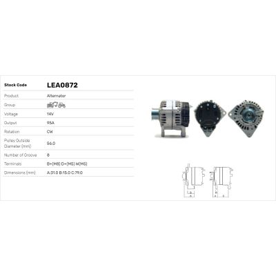 Alternatör  LUCAS ELEKTRIK LEA0872