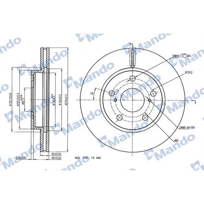 Fren Disk Ayna Ön Sağ ve Sol Toyota Corolla (E15)(2006->)  MANDO MBC035304