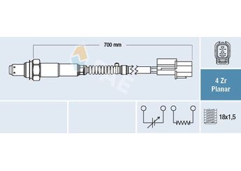 Oksijen (Lambda) Sensörü  FAE 77450  36531PWAE01 36531-PWA-E01 36531PWAE02 36531-PWA-E02 36531PWEE01 36531-PWE-E01 36531PWEE010M5 36531-PWE-E01-0M5 36531PWEE011M5 36531-PWE-E01-1M5 36531PWEG01 36531-PWE-G01 36531PWEZE010 36531-PWE-ZE0-10
