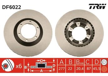 Fren Disk Ayna Ön Sağ ve Sol TRW DF6022  ZB403101 HQ232405