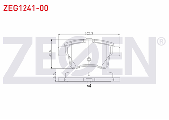 Fren Disk Balata Arka ZEGEN ZEG1241-00   425371 425432 4253 71 4254 32
