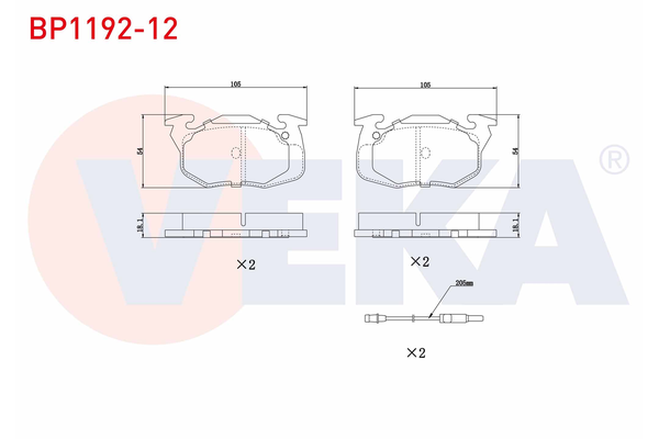Fren Disk Balata Ön Peugeot 305 Break (08.1979->)  VEKA BP1192-12