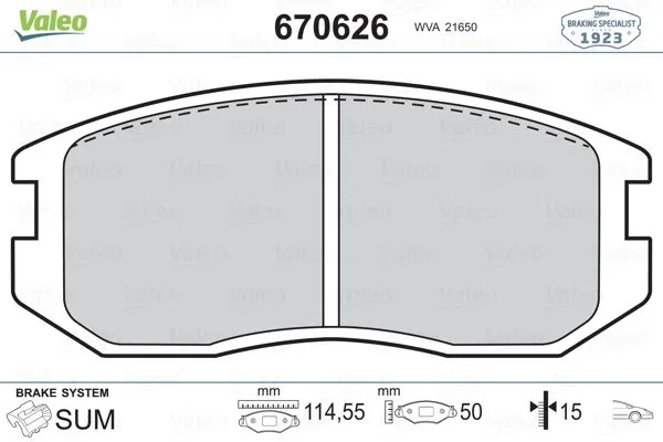 Fren Disk Balata Ön Daihatsu Sirion (M1...)(1998->2002)  VALEO 670626