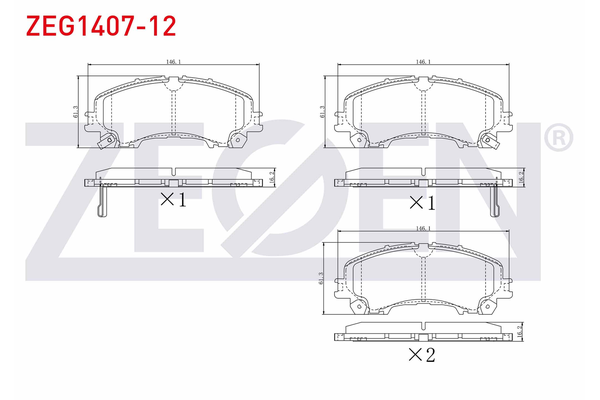 Fren Disk Balata Ön Renault Koleos II (05.2017->)  ZEGEN ZEG1407-12