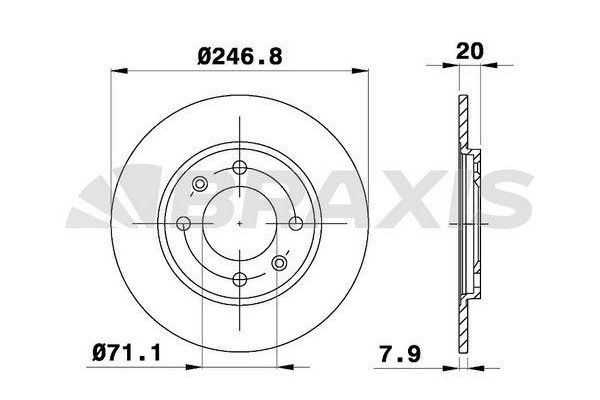 Fren Disk Ayna Arka Sağ ve Sol Peugeot 205 (02.1983->)  BRAXIS AE0649