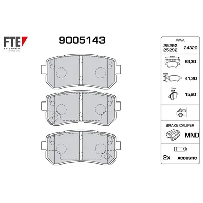 Fren Disk Balata Arka Kia Sportage (QL)(2016->)  FTE 9005143