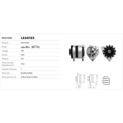 Alternatör  LUCAS ELEKTRIK LEA0123