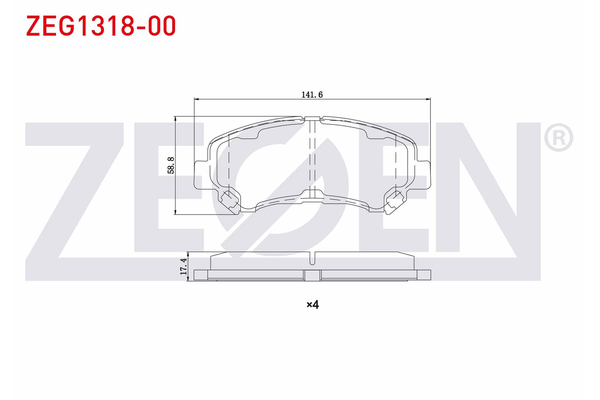 Fren Disk Balata Ön Nissan X-Trail (T31)(03.2007->)  ZEGEN ZEG1318-00