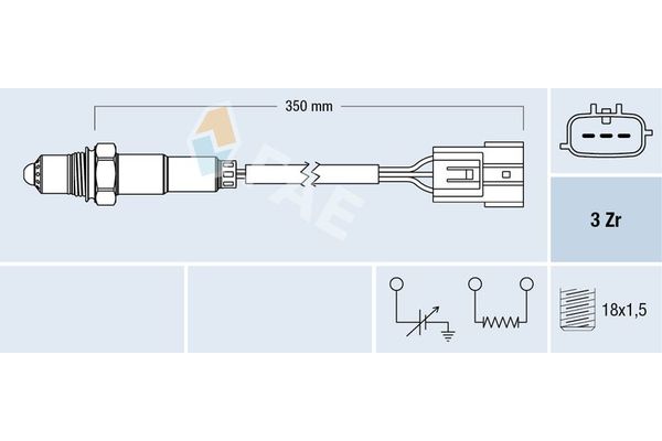Oksijen (Lambda) Sensörü  Nissan Almera Tino (V10M)(05.2000->)  FAE 77390