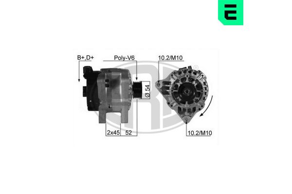 Alternatör  Peugeot Boxer (330/350) P.Van (H3) Aks:3700mm (2002->)  ERA 210205A