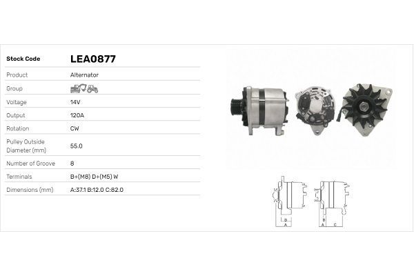 Alternatör  LUCAS ELEKTRIK LEA0877
