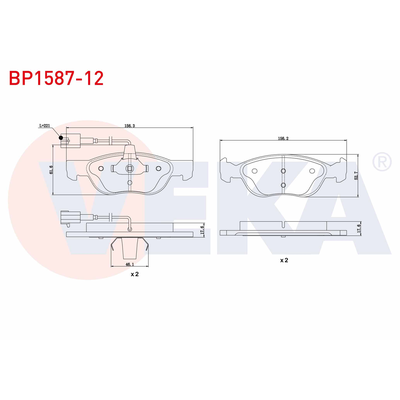 Fren Disk Balata Ön Alfa Romeo 156 Sportwagon (116)(2000->)  VEKA BP1587-12