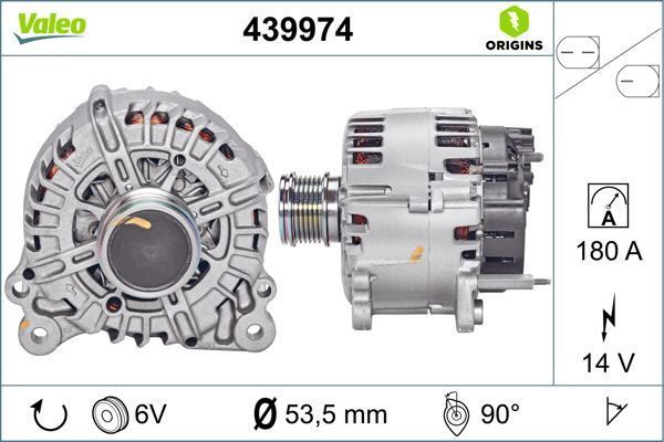 Alternatör  Audi A3 Sedan (8VM)(04.2016->)  VALEO 439974
