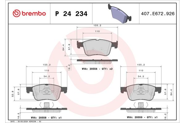 Fren Disk Balata Ön BREMBO P 24 234