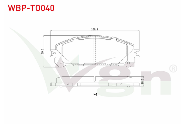 Fren Disk Balata Ön Lexus RX (GGL1/GYL1)(2009->)  WGN WBP-TO040