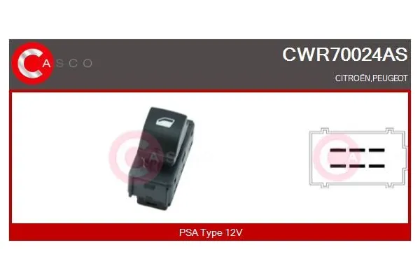 Cam Açma Düğmesi Ön Sağ Peugeot 301 (11.2012->)  MAHER 26447