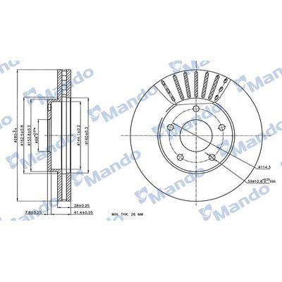 Fren Disk Ayna Ön Sağ ve Sol MANDO MBC035156