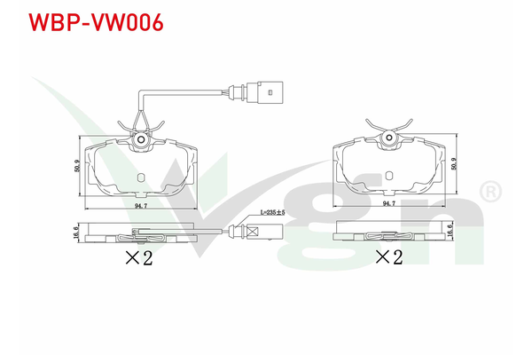 Fren Disk Balata Arka WGN WBP-VW006