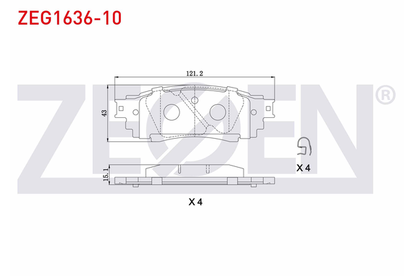 Fren Disk Balata Arka Toyota Yaris Cross (2021->)  ZEGEN ZEG1636-10