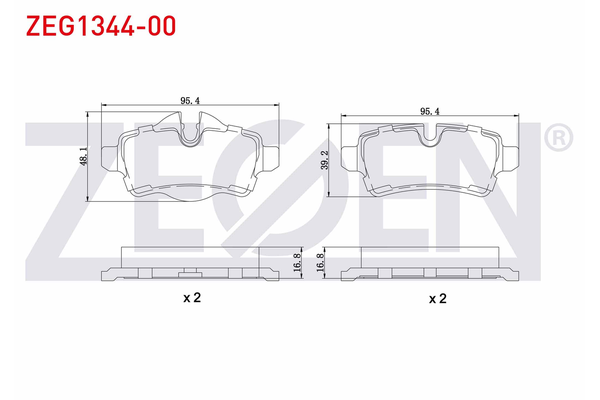 Fren Disk Balata Arka MINI Cabrio (R57)(2008->)  ZEGEN ZEG1344-00