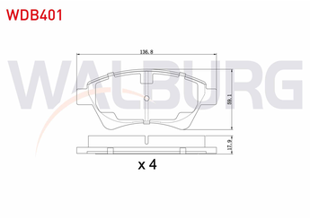 Fren Disk Balata Ön WALBURG WDB401  