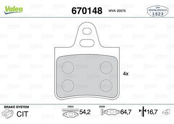 Fren Disk Balata Arka VALEO 670148  75519956 95565563 95587471 95587472 95588498 95624481 95650872 95650873 95650890