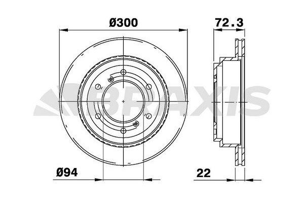 Fren Disk Ayna Arka Sağ ve Sol Mitsubishi Pajero (V80/V90)(2007->)  BRAXIS AD1023
