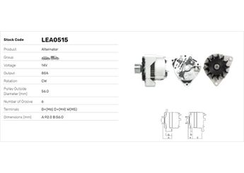 Alternatör  LUCAS ELEKTRIK LEA0515  LEA0515