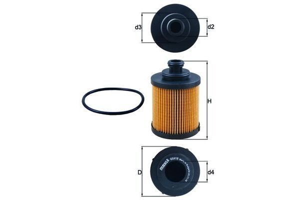 Yağ Filtresi  Fiat Fiorino (225) Cargo/Combimix (2008->)  MAHLE OX 418D