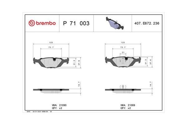 Fren Disk Balata Arka Volvo Serisi 460 (1989->)  MAGNETI MARELLI 363700471003