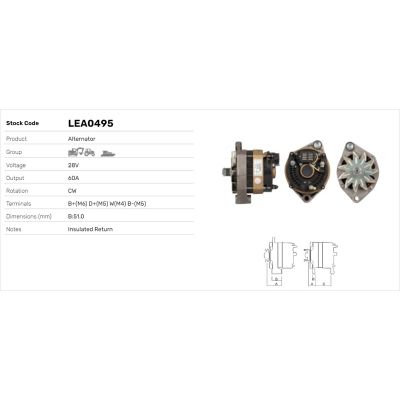 Alternatör  LUCAS ELEKTRIK LEA0495