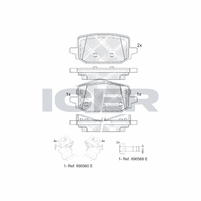 Fren Disk Balata Arka Nissan Qashqai (J12)(03.2021->)  OTOZONE FDA9105-R