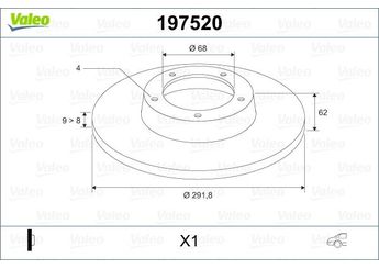 Fren Disk Ayna Arka Sağ ve Sol VALEO 197520  D3206EM10A 43206EM10A 43206-EM10A D3206-EM10A