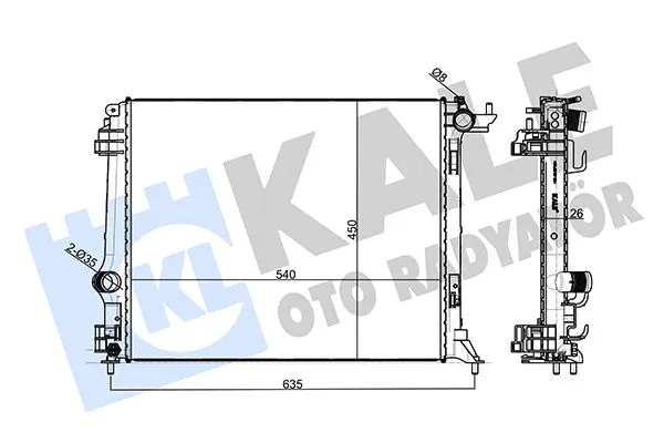 Su Radyatörü  KALE 0520241AB