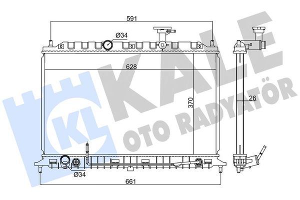 Su Radyatörü  Kia Rio (JB)(2005->)  KALE 359100