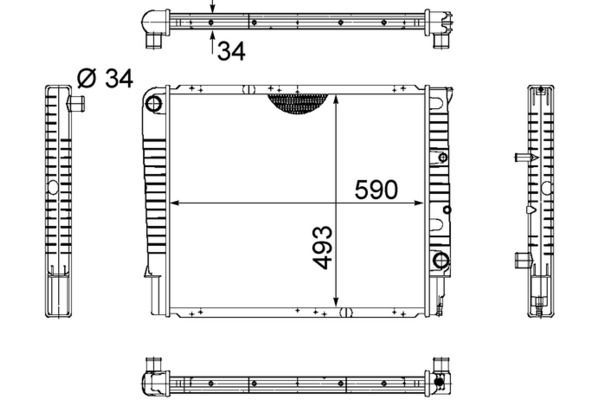 Su Radyatörü  Volvo Serisi 940 Sedan/Combi (1990->)  MAHLE CR 659 000S