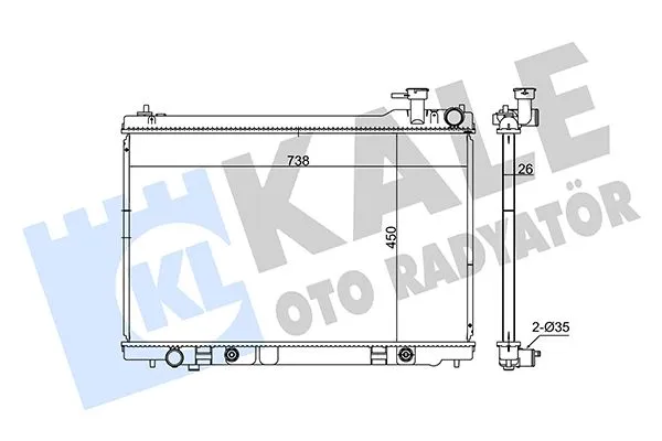 Su Radyatörü  Subaru Impreza (G12)(2007->)  KALE 348035