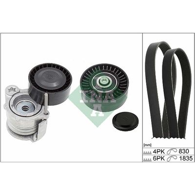 Vantilatör Kayış Seti  BMW 1 Serisi Sedan 3/5 Kapı (E81/E87)(2004->)  INA 529 0359 10