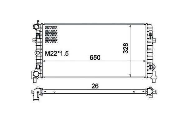 Su Radyatörü  Audi A1 Sportback (8XA)(11.2011->)  MAGNETI MARELLI 359000300970