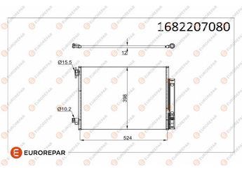 Klima Radyatörü  EUROREPAR 1682207080  1682207080 8660003626 8660003630 921001908R 921006454R 921006843R