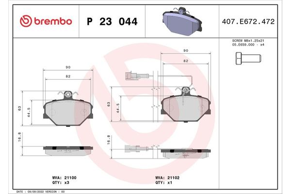 Fren Disk Balata Ön Fiat Uno (146)(08.1983->)  BREMBO P 23 044