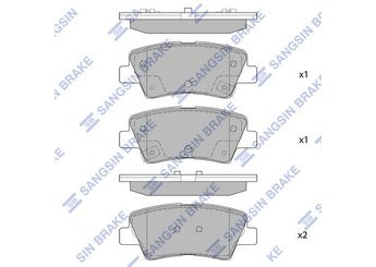 Fren Disk Balata Arka SANGSIN SP1407  583022VA30 58302A5B30 58302A7B30 583023RA00 583023RA05 583023RA70 583023ZA00 58302A4B00 58302A5A20 58302A6A30 58302A6A31 58302B2A00 58302C1A00 58302C1A15