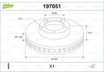 Fren Disk Ayna Arka Sağ ve Sol VALEO 197051  95535240151 7L8615601 7L8 615 601 7L8615601A 7L8615601D 7L8615601E 7L8615601J 95535240150 955 352 401 50 955 352 401 51 95535240300 955 352 403 00 95835240150 958 352 401 50