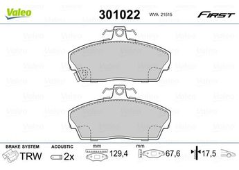 Fren Disk Balata Ön VALEO 301022  45022SK3E00 45022ST3E01 45022S6DE01 45022-S6D-E01 45022S6DE50 45022-S6D-E50 45022S6DE51 45022-S6D-E51 45022S74E10 45022-S74-E10 45022S74E50 45022-S74-E50 45022-SK3-E00 45022ST3E00 45022-ST3-E00 45022-ST3-E01 45022ST3E30 45022-ST3-E30 45022ST3E10 GBP90313 GBP90315 GBP90324 GBP90325 GBP90336 GBP90340 SEB000290 SFP000070 SFP000390 SFP000410 SFP100260 GBP90315AF GBP90321AF GBP90324AF GBP90325AF GBP90336AF GBP90340AF SFP100180EVA SFP100190EVA