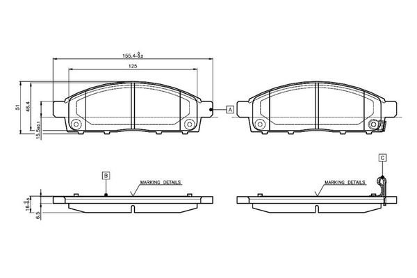 Fren Disk Balata Ön Mitsubishi L200 (KA0/KB0)(2006->)  BOSCH 0 986 TB3 115
