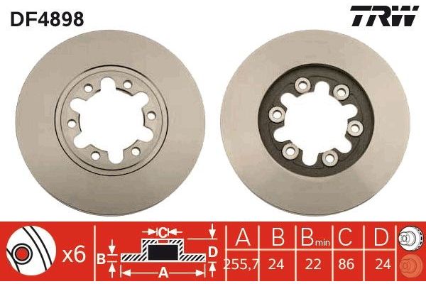 Fren Disk Ayna Ön Sağ ve Sol TRW DF4898